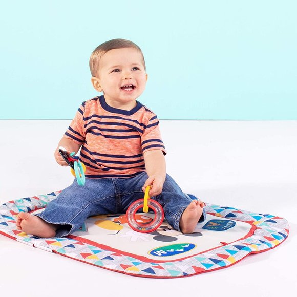 Disney Baby Mickey Mouse Camping with Friends Tummy Time Prop Mat age 0+Up NWT - Picture 4 of 9